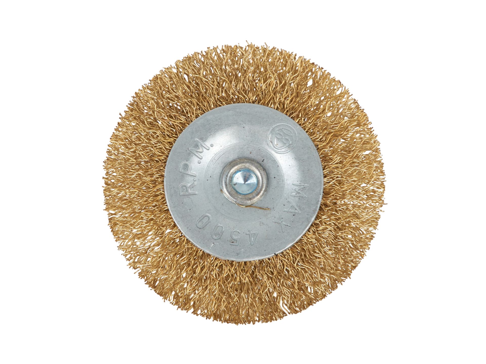 SZCZOTKA DRUCIANA TARCZOWA MOSIĄDZ 60mm Z TRZPIENIEM G00616