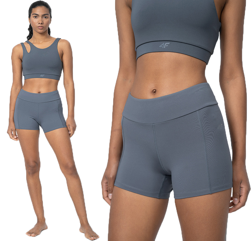 Legginsy Damskie 4F Krótkie Kolarki Sportowe Joga
