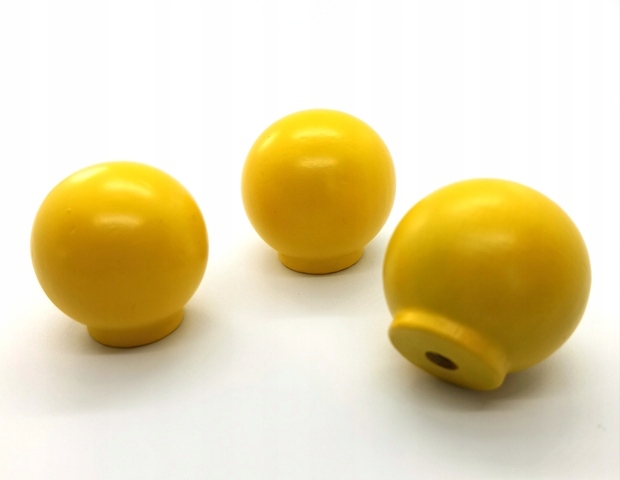 UCHWYT MEBLOWY GAŁKA DREWNIANA KULKA LITE DREWNO ŻÓŁTA Marka Iwmar