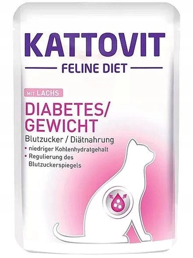 Levně 10 x Kattovit Diabetes Gewicht losos 85 g kapsička