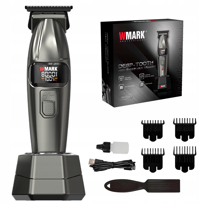 Wmark NG-8208 Trymer do włosów i Brody Barber Profesjonalny Led 8000RPM DLC