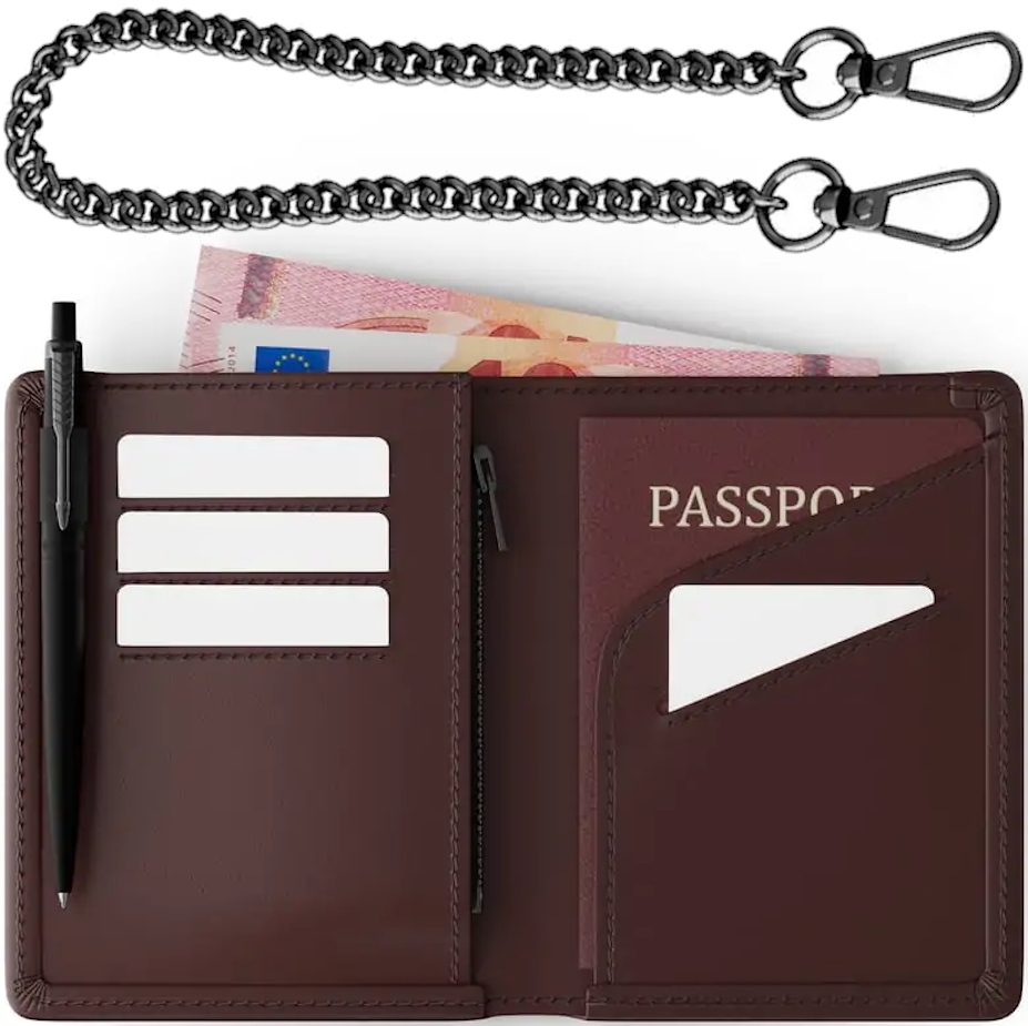 James Hawk Travel Smart Wallet Brown Prostorná turistická peněženka na dovolenou