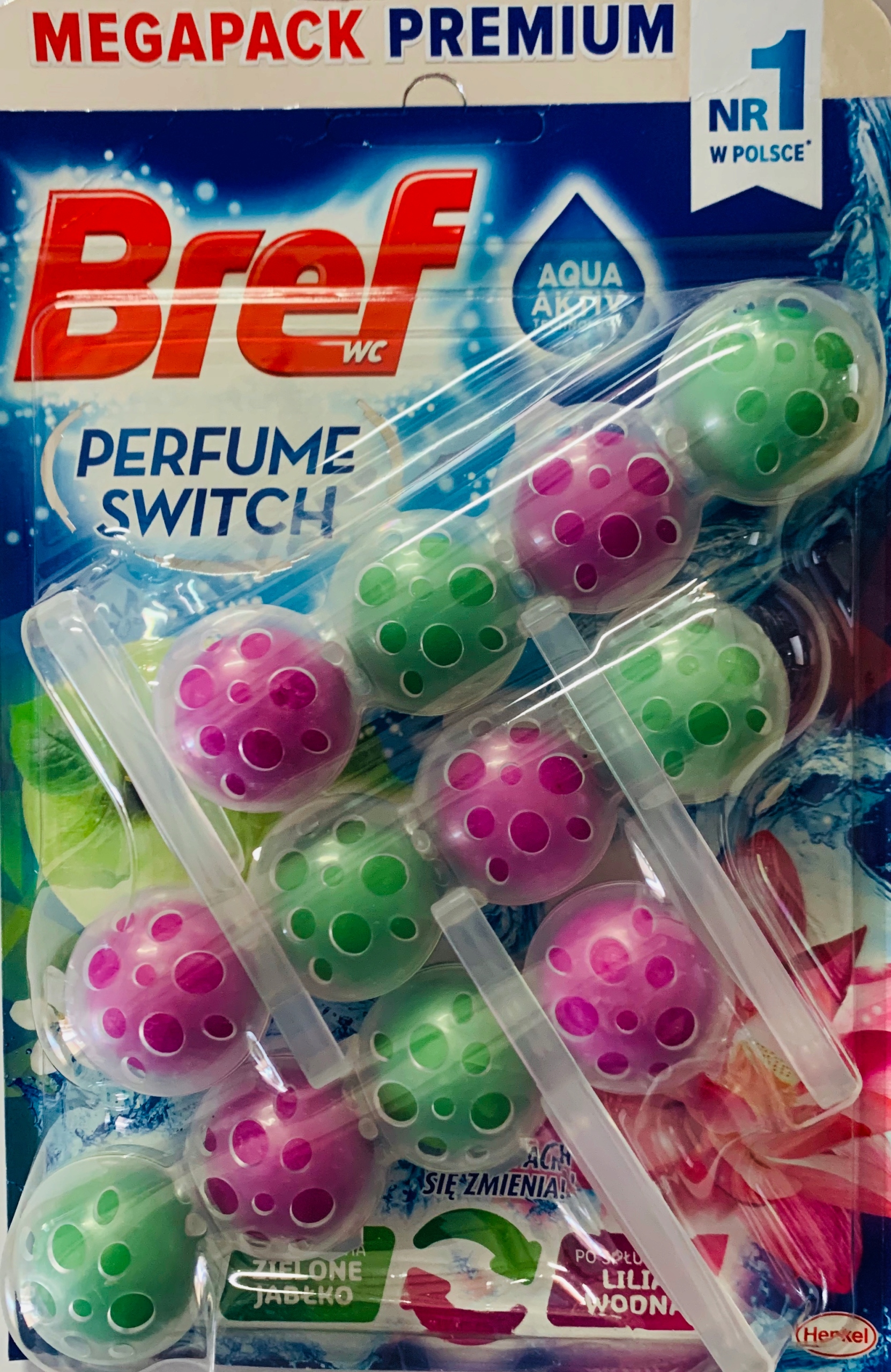 

Bref Zawieszka Wc zielone jabłko-lilia wodna 3x50g