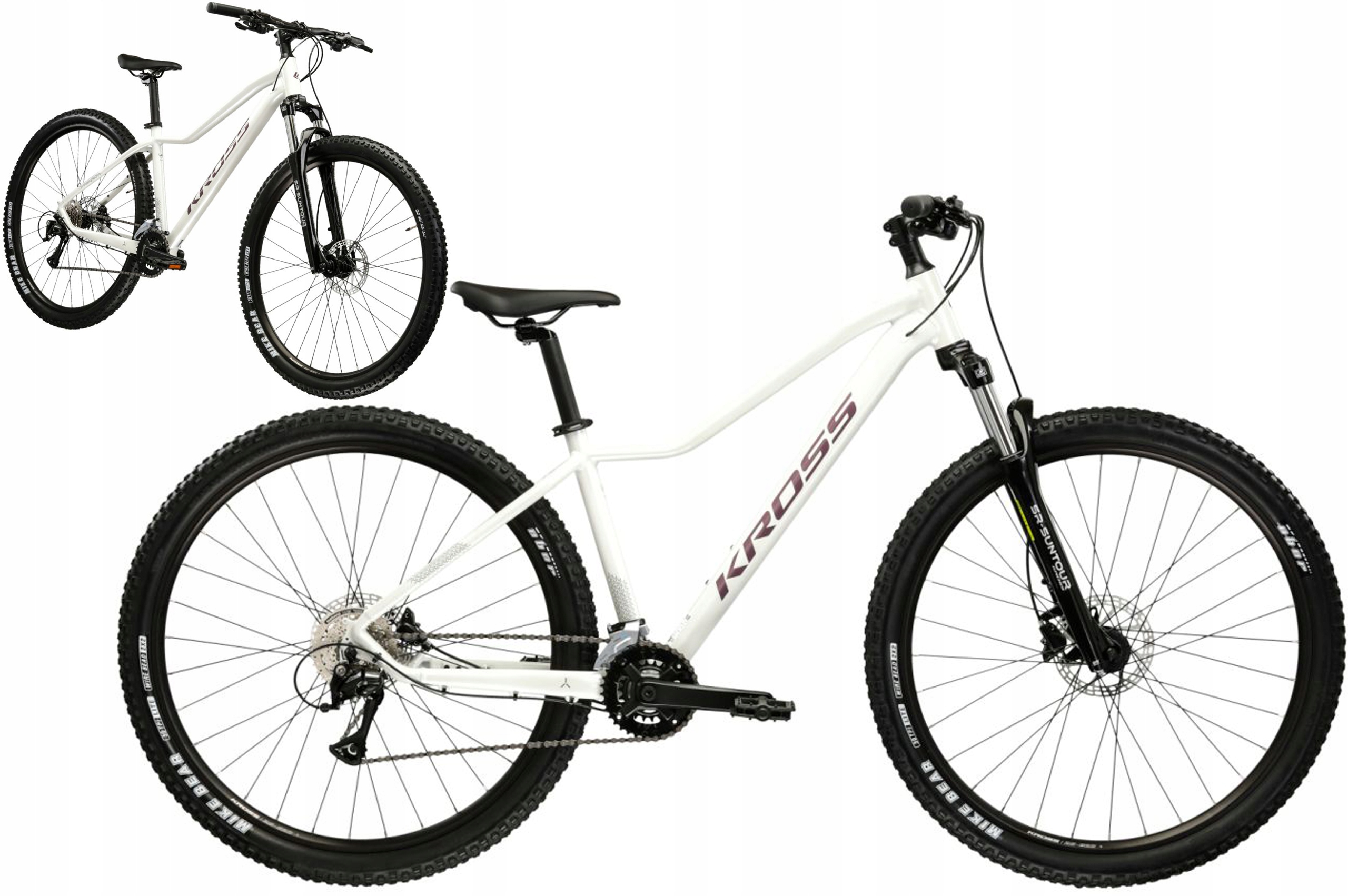 Rower Mtb 27.5" Kross Lea 4.0 rama M 17" biały fioletowy R25