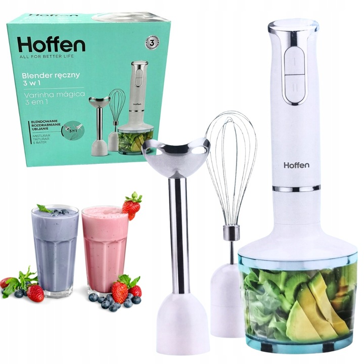 Blender ręczny Hoffen HB809-800 800W biały zestaw