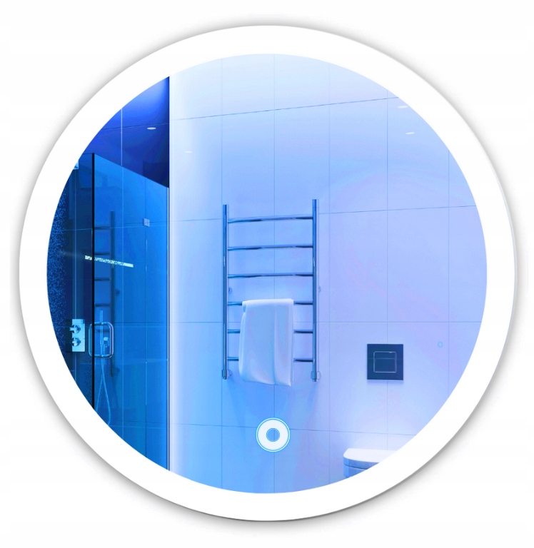 

Lustro Okrągłe Led 80cm Podświetlane Z Włącznikiem