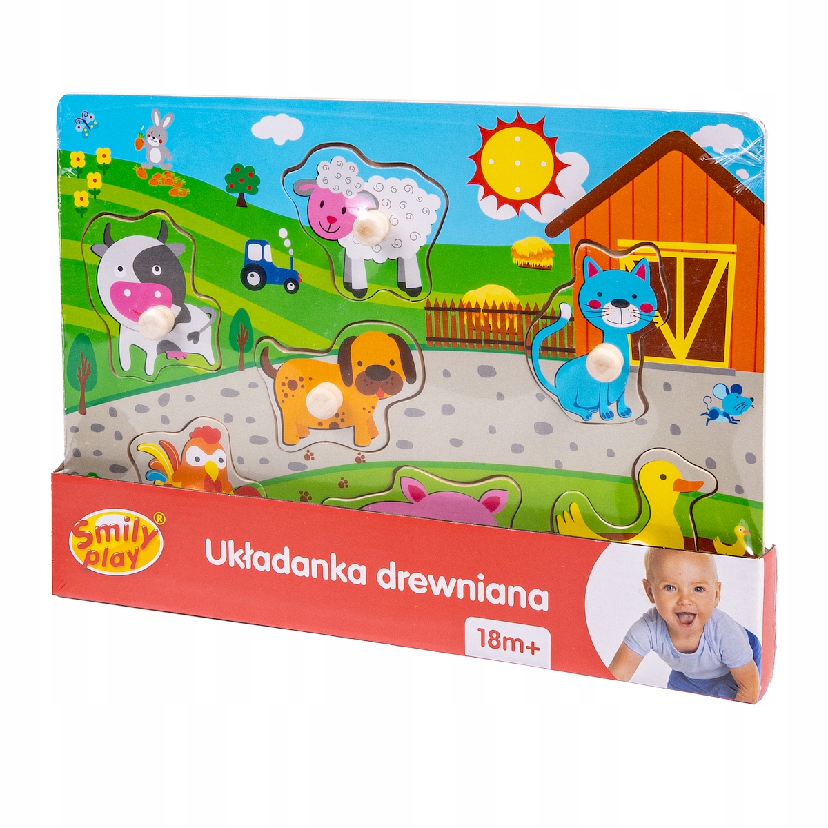 

Farma Drewniana Układanka Puzzle z uchwytami 83600