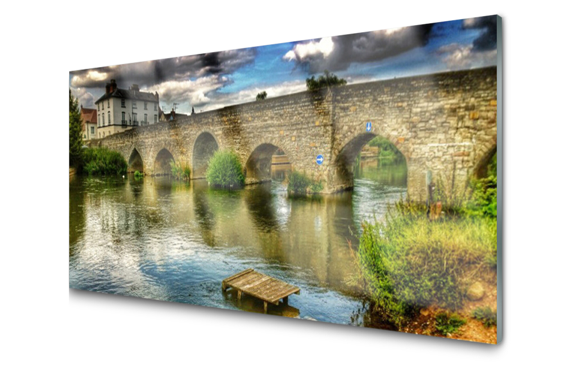 

Panel szklany Płytka Most Rzeka 120x60 + Klej