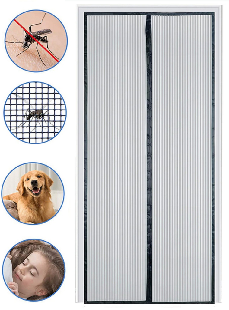 MOSKITIERA MAGNETYCZNA NA DRZWI SIATKA 210X100cm Wysokość maksymalna 220 cm