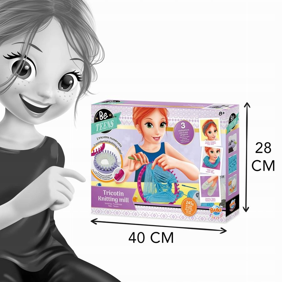 Obręcz dziewiarska zestaw do tkania Buki 8+ Wiek dziecka 8 lat +