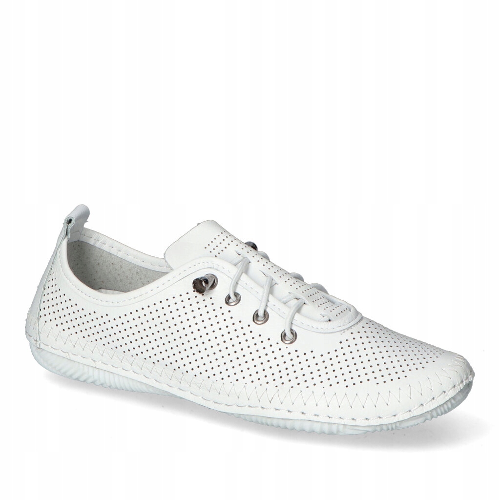 Ažurové polobotky Artiker 54C0831 Bílé kožené lico 38