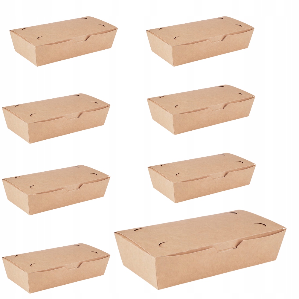 PAPIEROWY POJEMNNIK NA PRZEKĄSKI | 100% recykling EKO | 20x14x5cm 100 szt. Marka Woodeven