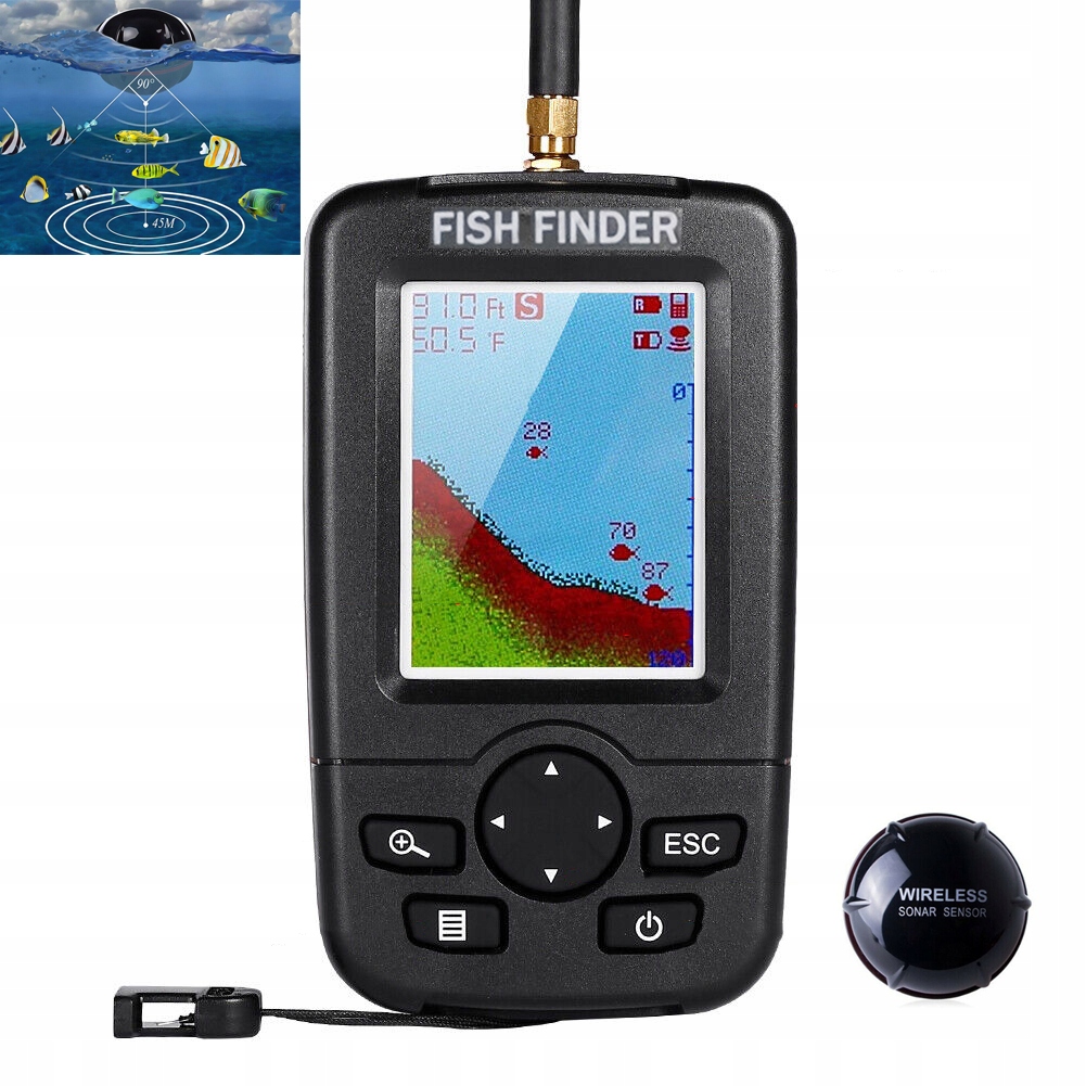 Bezdrátová Sonarová Sonda S Barevným Displejem Pro Rybáře 100 M