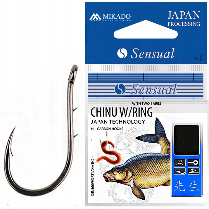 Haczyki Karpiowe Mikado Sensual Chinu Ring Z Zadziorami nr4 Bn 8szt