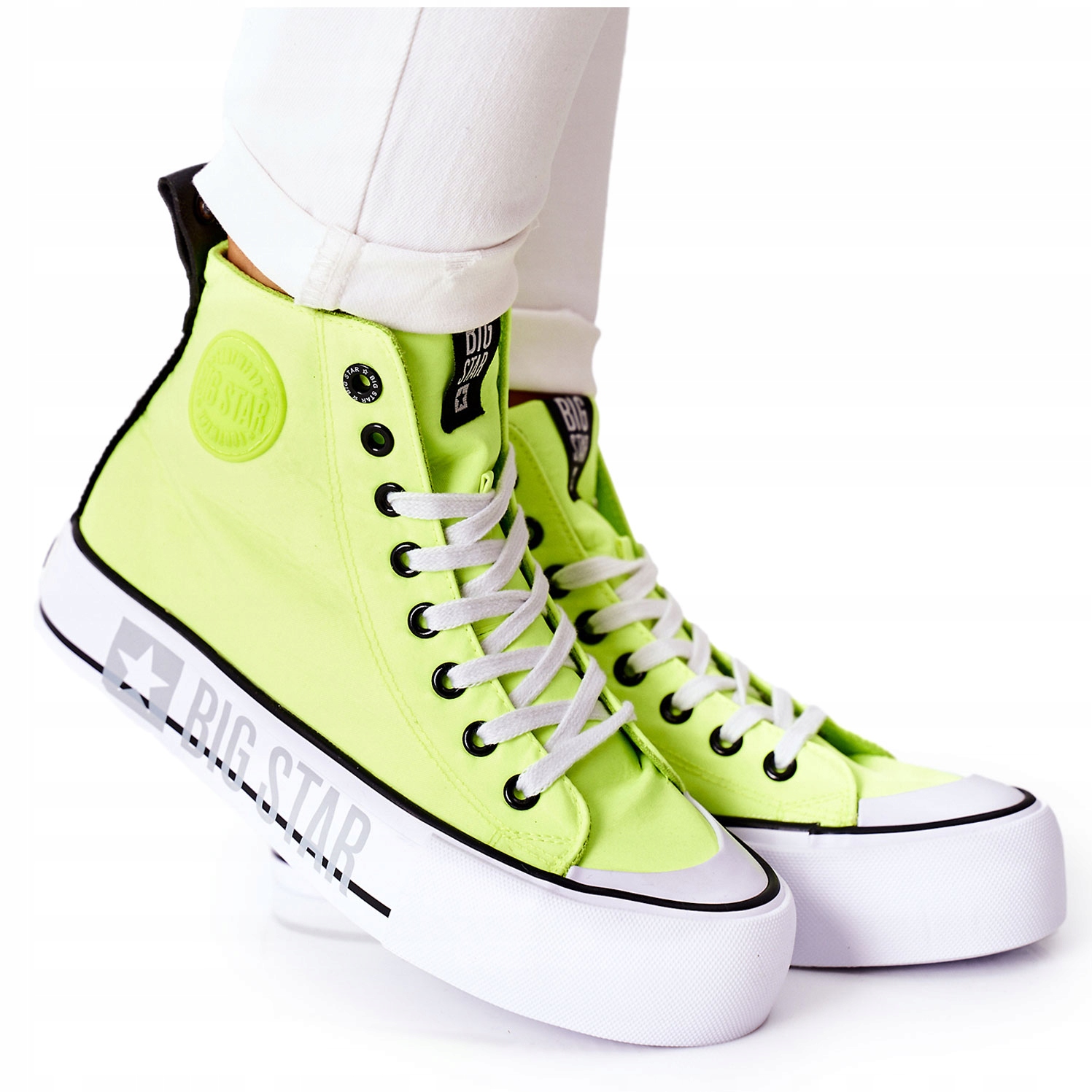 

Wysokie Trampki Big Star II274015 Neonowe Żółte 37