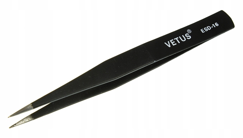 

Pinceta pęseta ESD-16 Vetus ostra szeroka metalowa
