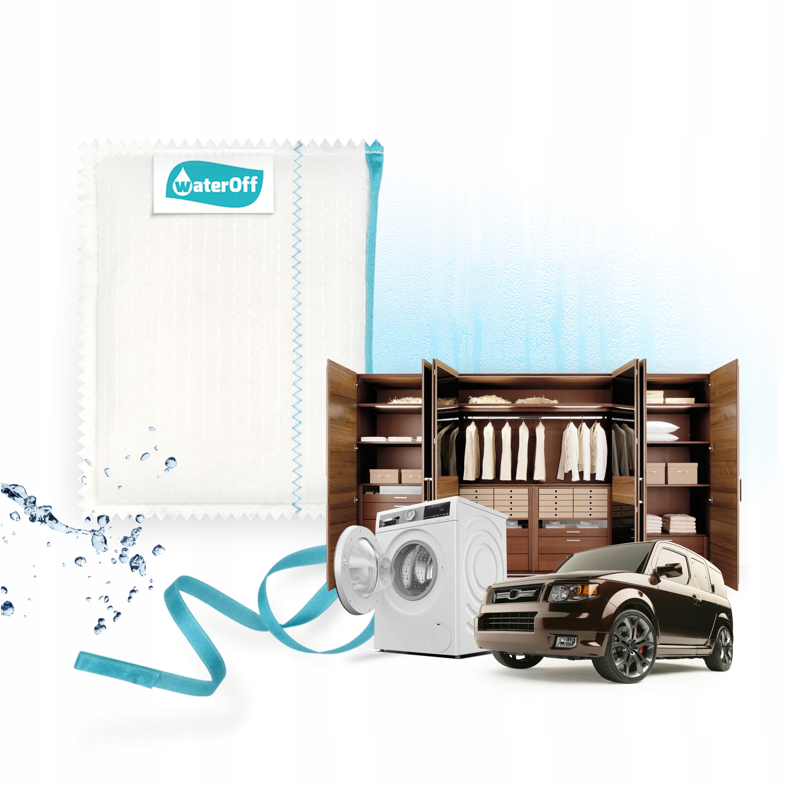 POCHŁANIACZ WILGOCI i ZAPACHÓW do SZAF -ODNAWIALNY Zastosowanie do pomieszczeń