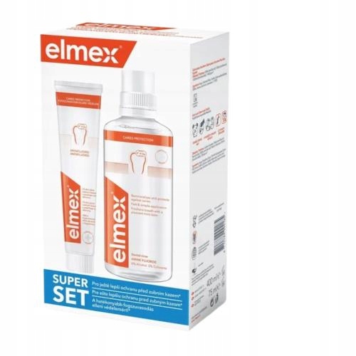 Zestaw elmex przeciw próchnicy płyn (400 ml) + pasta (75 ml)