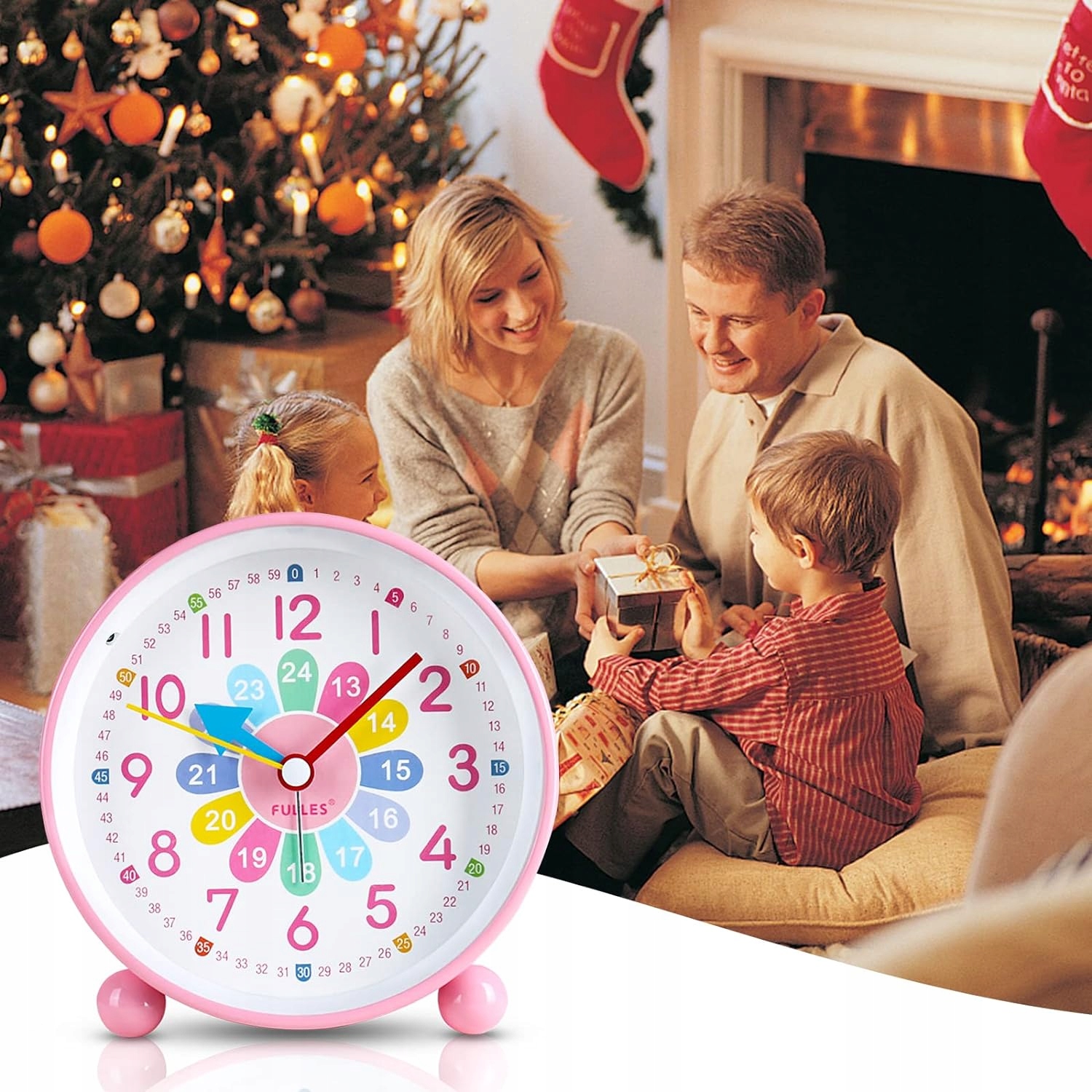 BUDZIK BUDZIK DO NAUKI DLA DZIECI Z LAMPKĄ NOCNĄ Szerokość całkowita 1 cm