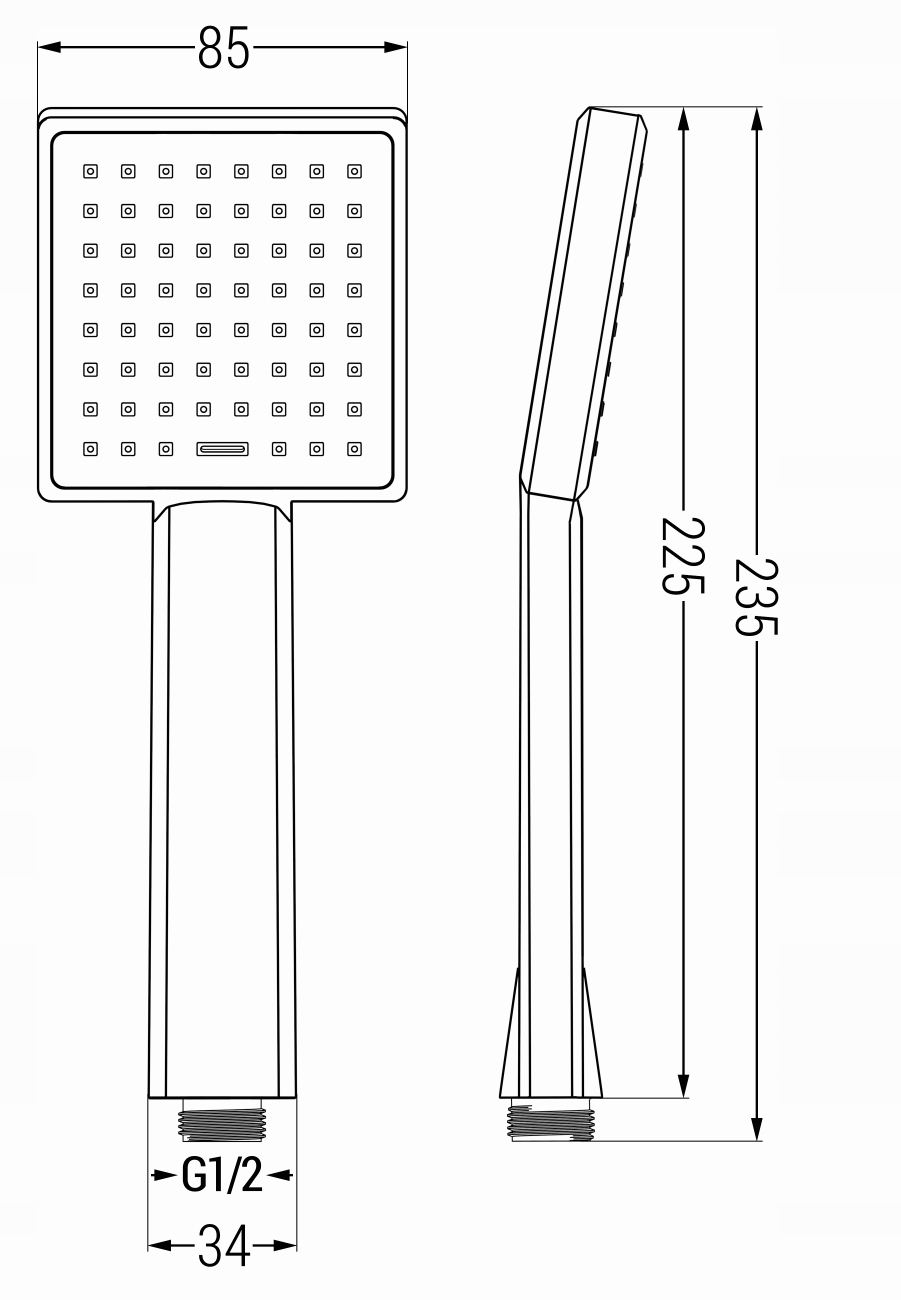 MEXEN ZESTAW PRYSZNICOWY SŁUCHAWKA R-45 WĄŻ CZARNY Linia R-45