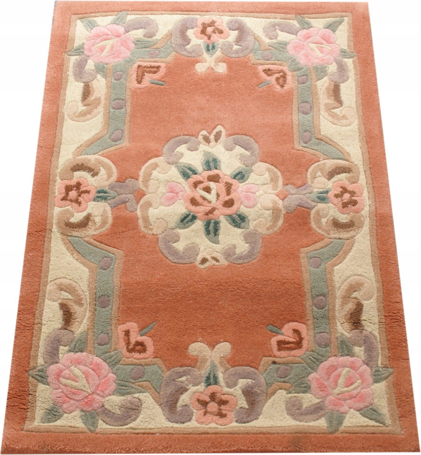 

Wełniany dywan Aubusson 60x90 brzoskwiniowy