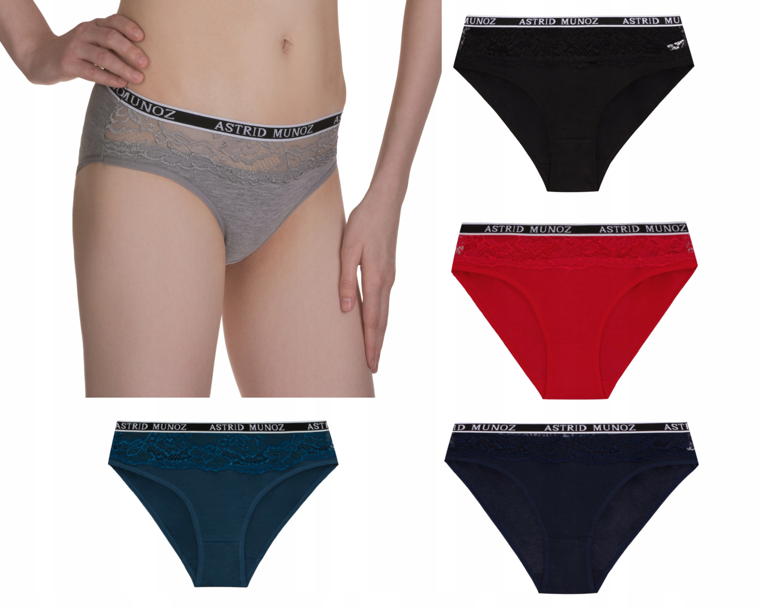 

5x figi/majtki damskie Jowita bawełna/koronka M