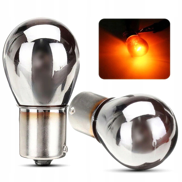 2x ŻARÓWKA PY21W BAU15s 12V POMARAŃCZOWA CHROM