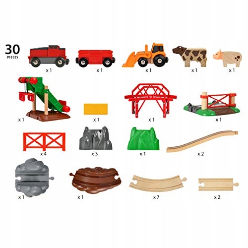 BRIO World Farm Animal Train Set for Kids Age 3 Years Up - Compatible with Płeć chłopcy dziewczynki