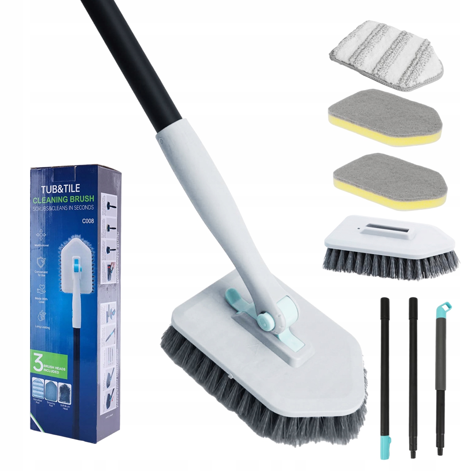 Levně Kartáč Zametací Smeták s 114cm držákem Pro Odstranění Odpadní Vody A Skvrn