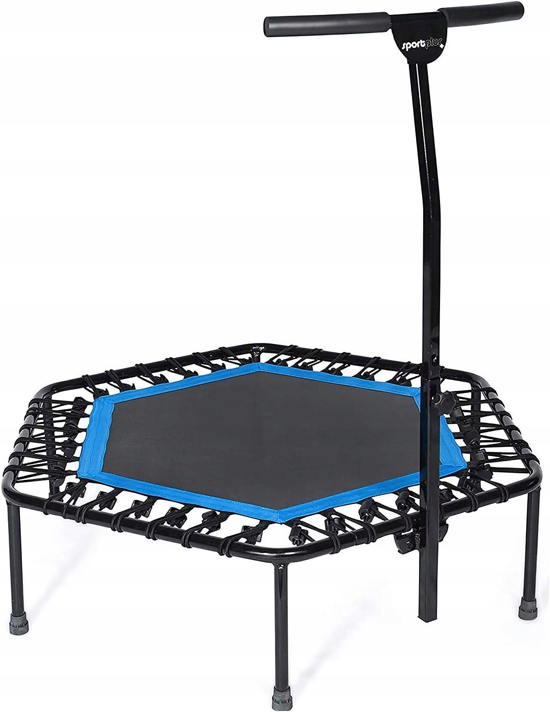 Domácí fitness trampolína s tyčí SportPlus 126 cm, tichá, 130 kg, Pevná