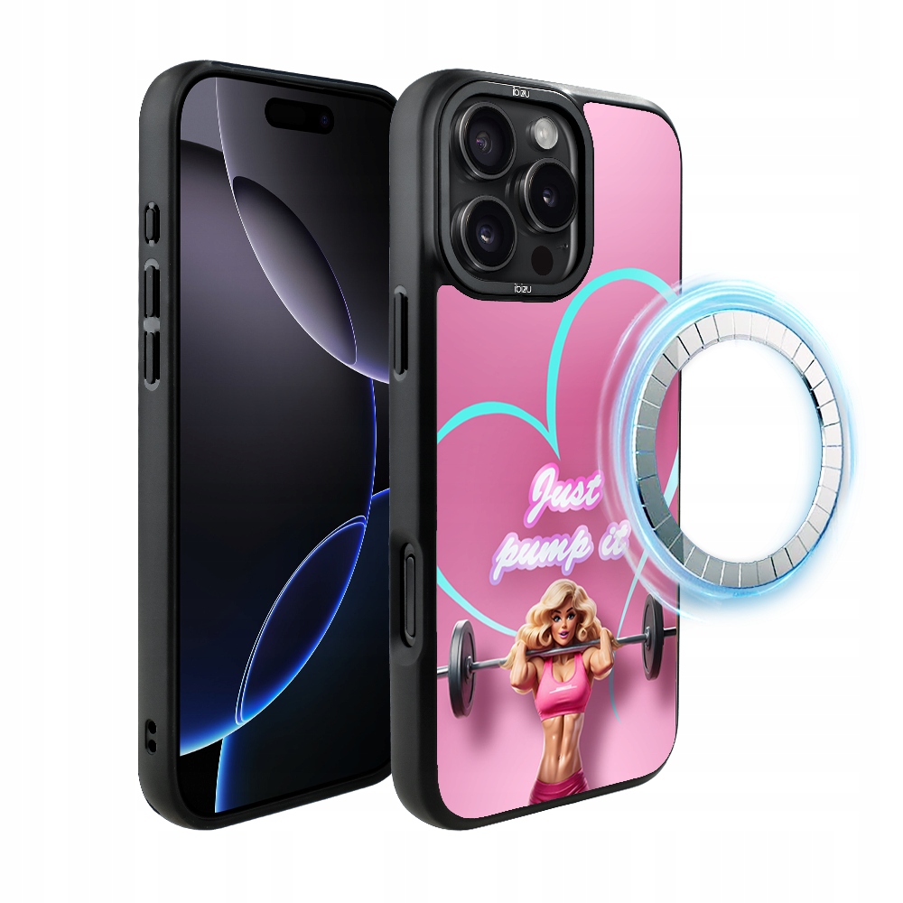 Pouzdro pro iPhone 16 Pro Ibizu DropGuard Matt s MagSafe, Pump it love