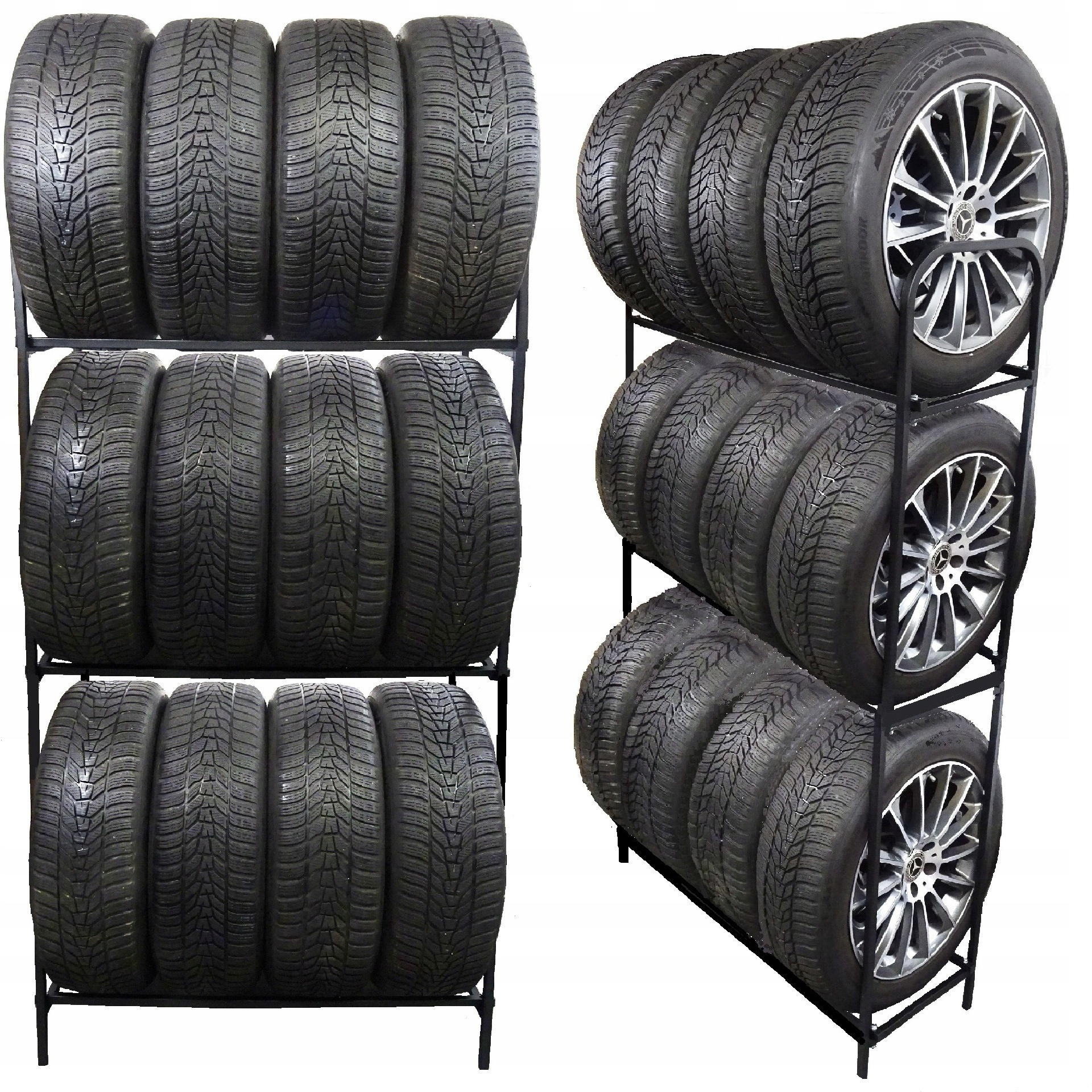 Stojan Na Pneumatiky Kovová Polica Na 12 Pneumatík Kolesá Poľský Výrobok