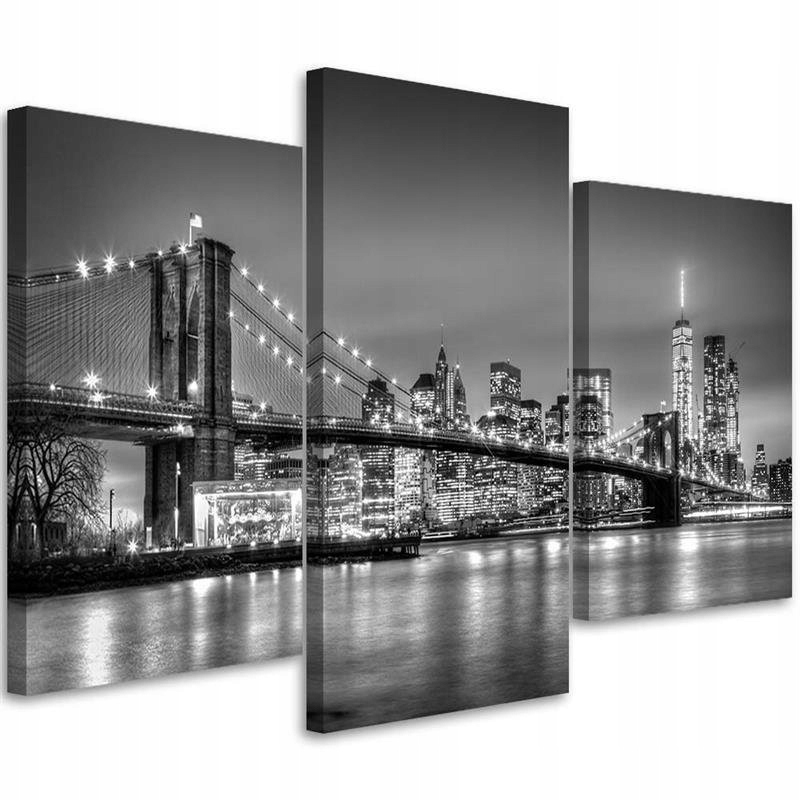 Triptyk Obraz Na Plátně Brooklynský most 60x40