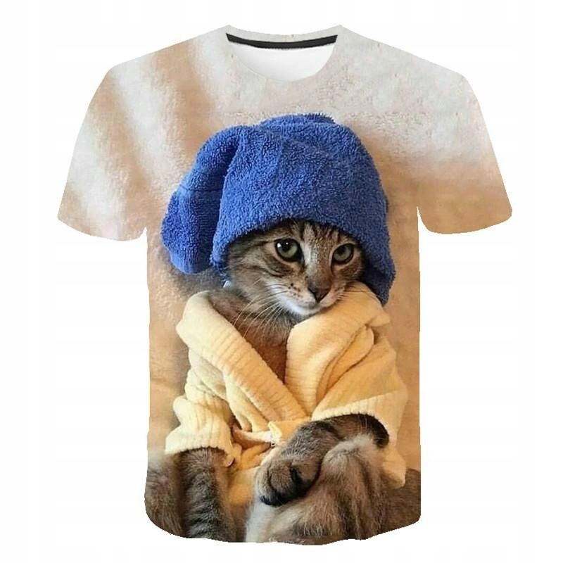 

Koszulka Kot Damska T-shirt Z Nadrukiem 3D