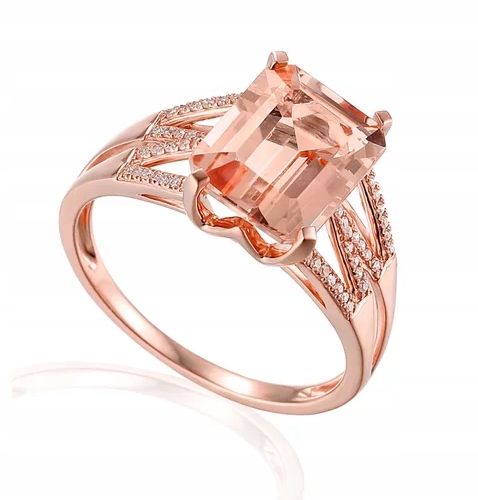 

Pierścionek Morganit 3,05CT Diamenty Próba 585