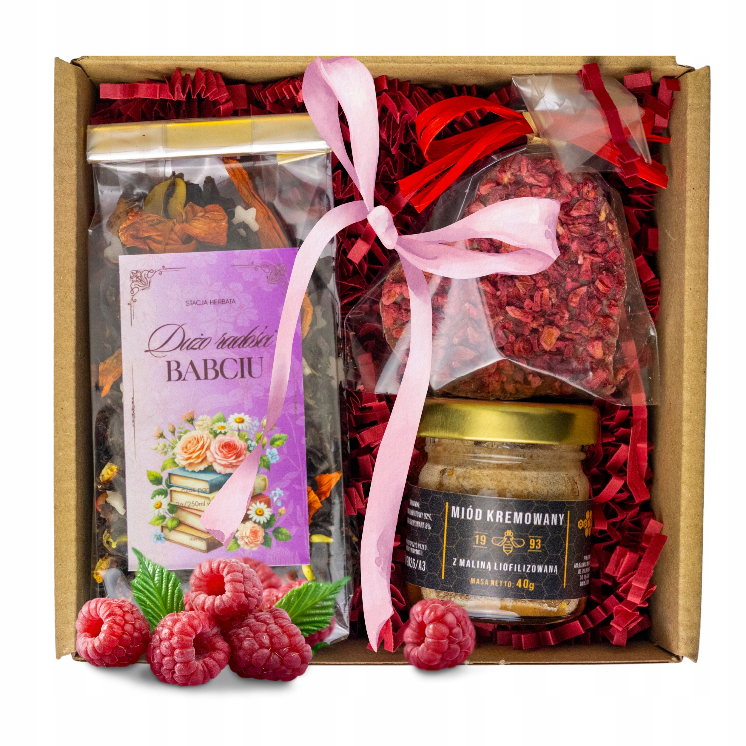 Levně Dárek pro Babičku Box dárek milované babičce čaj med dárek k narozeninám