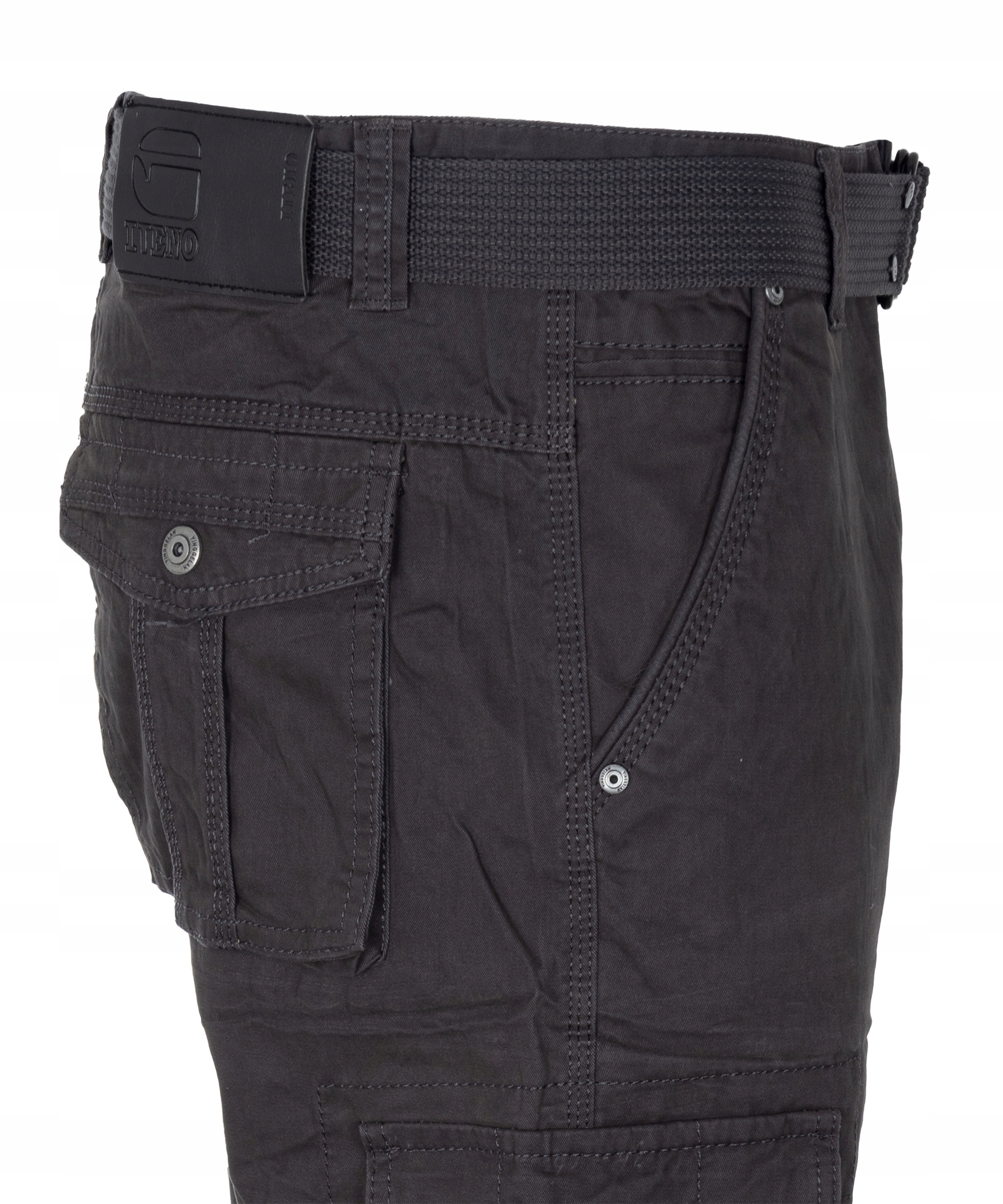 Pánské kalhoty s kapsami Kapsáče Tmavě šedé Jednoduchý střih 86-88 cm W33