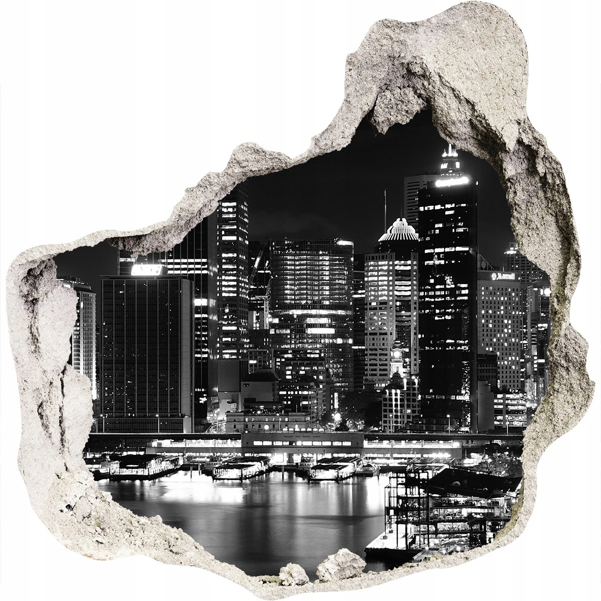 

Fototapeta dziura na ścianę 3d Sydney nocą 125x125