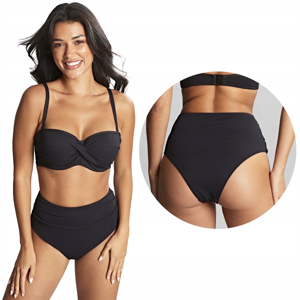 Panache Swim Spirit High Waist Black vysoké plavkové kalhotky černé Xs