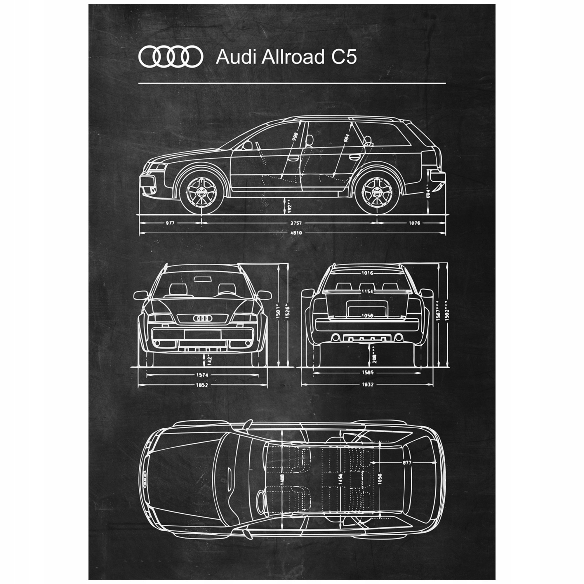 Pół żartem Pół Serio Plakat Plakat Audi Allroad C5 Retro Patent Schemat • Cena, Opinie • Plakaty