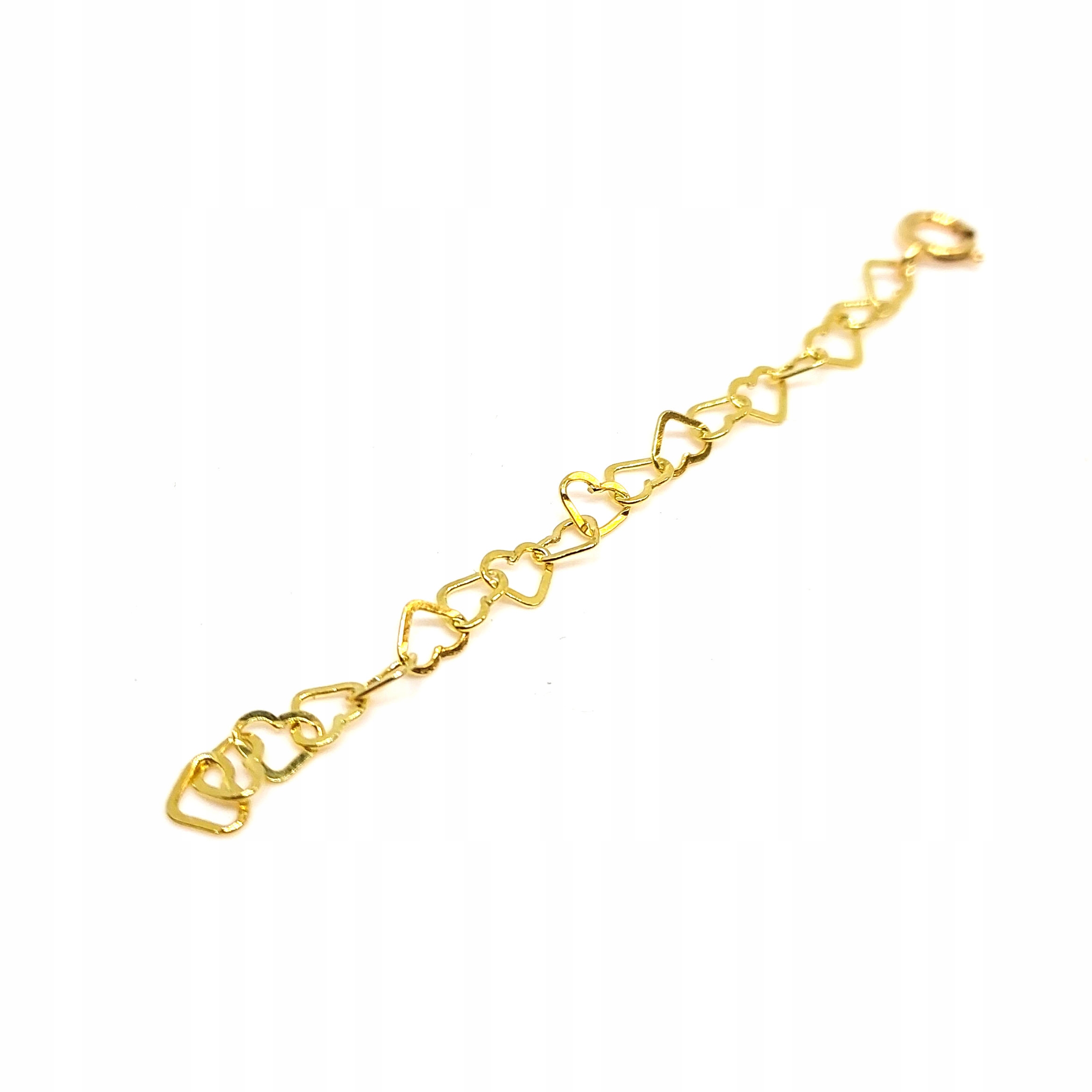 

Srebrna pozłacana przedłużka 6 cm srebro 925 serce