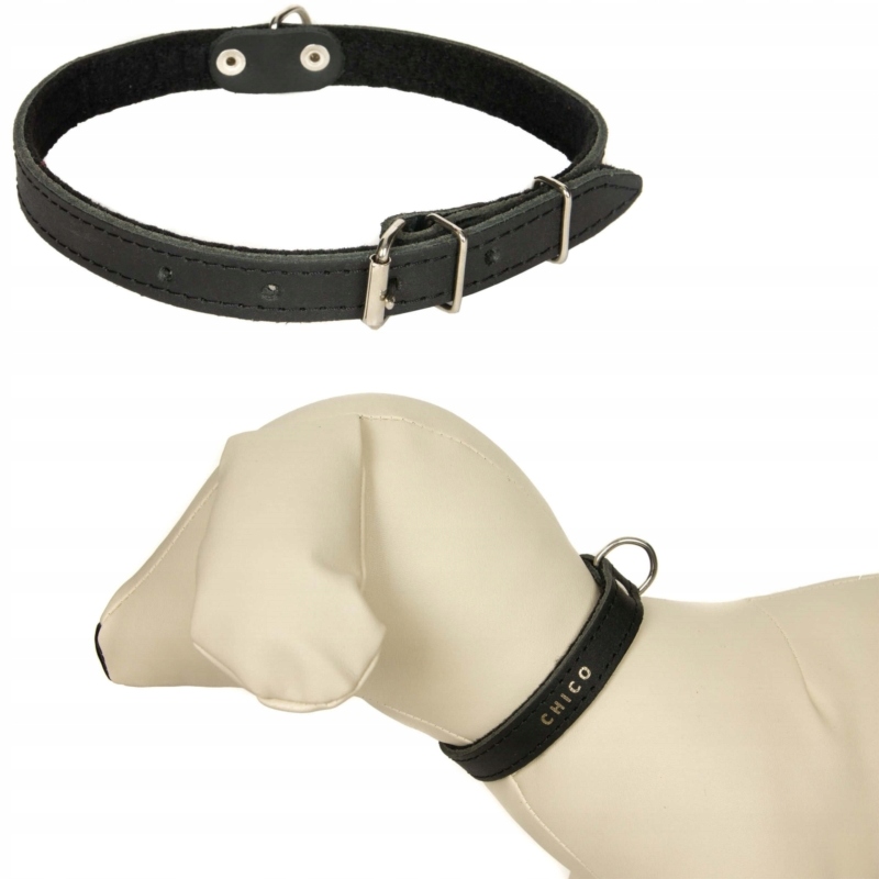 

Obroża Skórzana z filcem psa 25-32cm/10mm Czarna