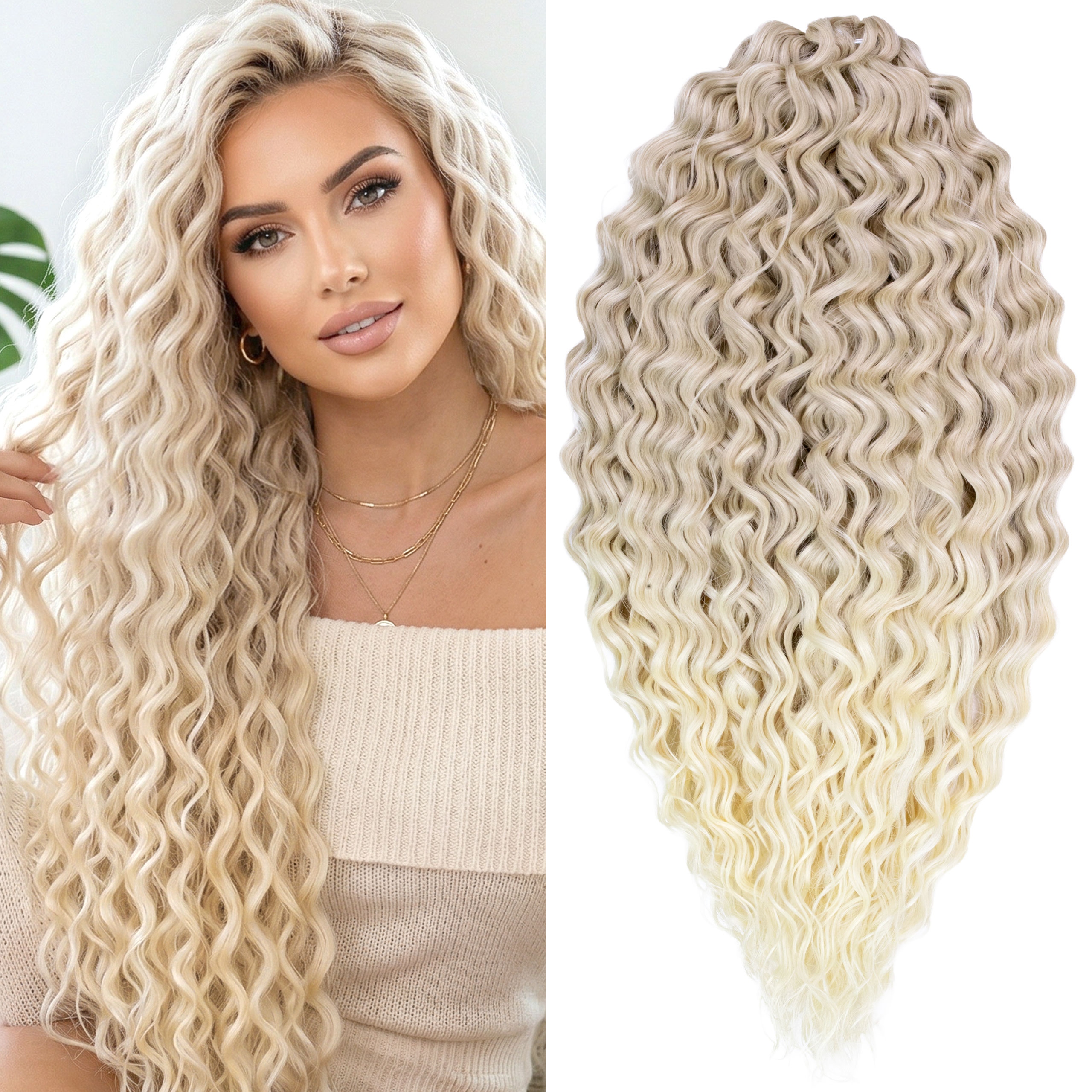 Umělé syntetické vlasy Afroloki Ariel Premium 55 cm 300 g blond ombre
