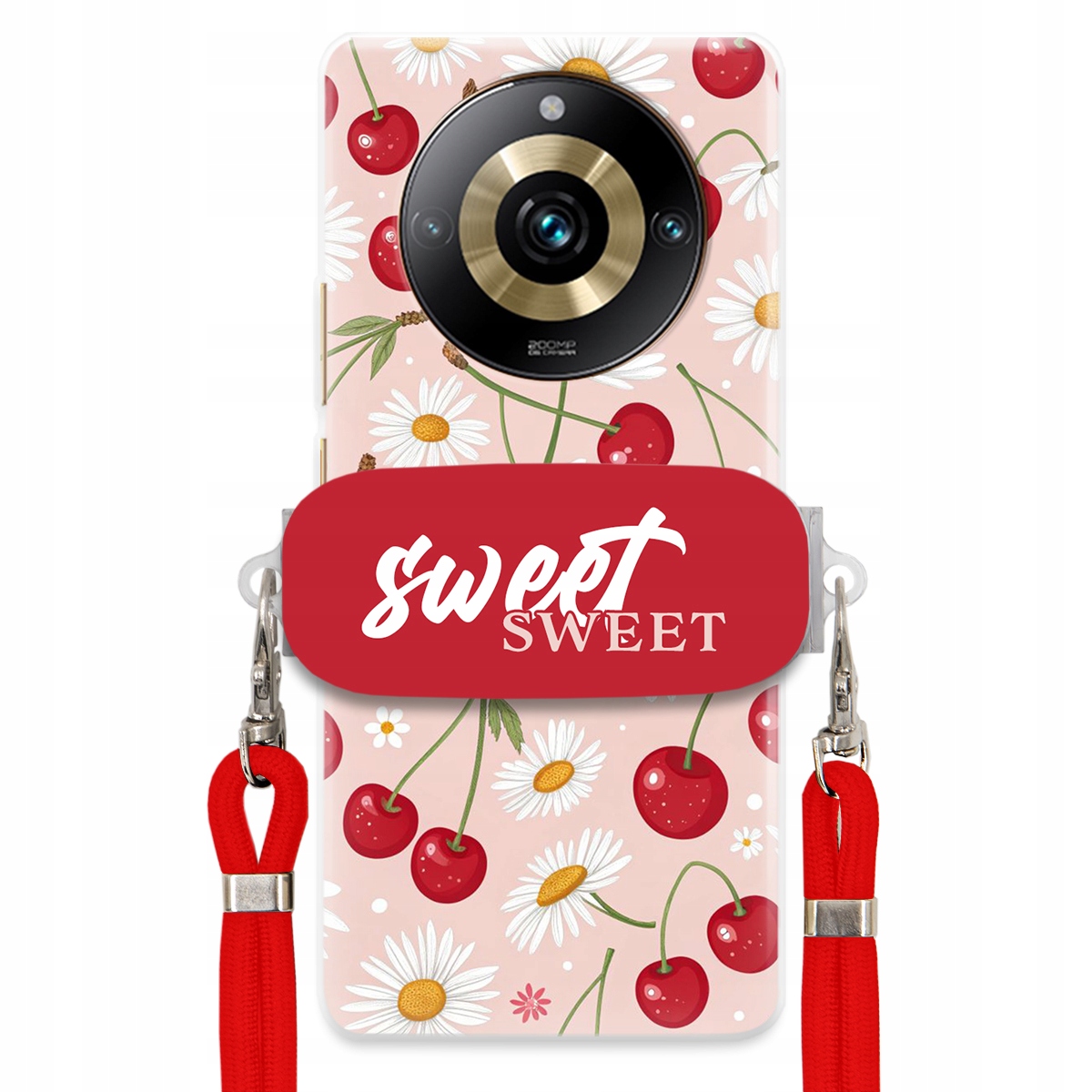 Puzdro pre Realme 11 Pro 5G Červené vodítko držiak Sweet Sweet Kvet čerešne