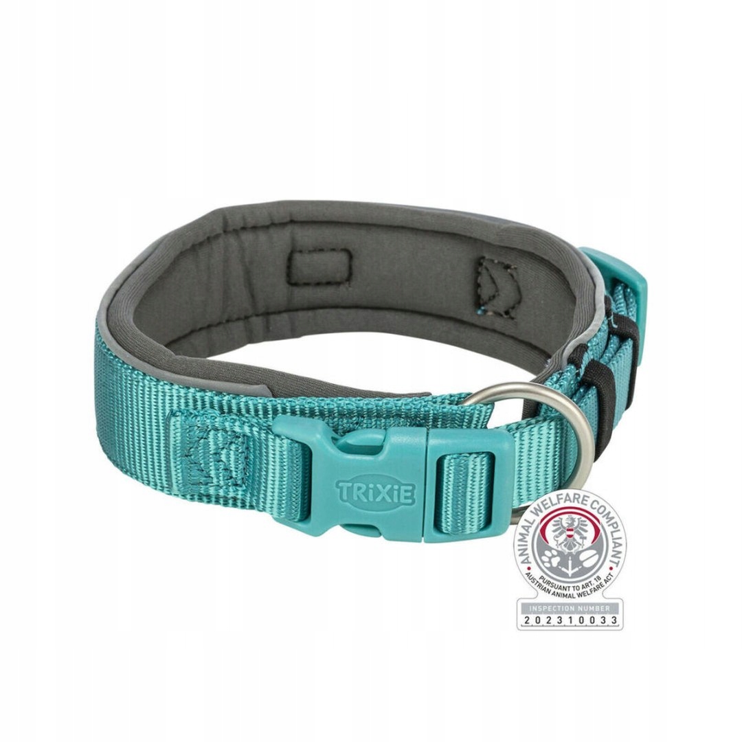 Obojek pro psa Trixie Premium Grafit Světle modrý S/m 33-42 cm