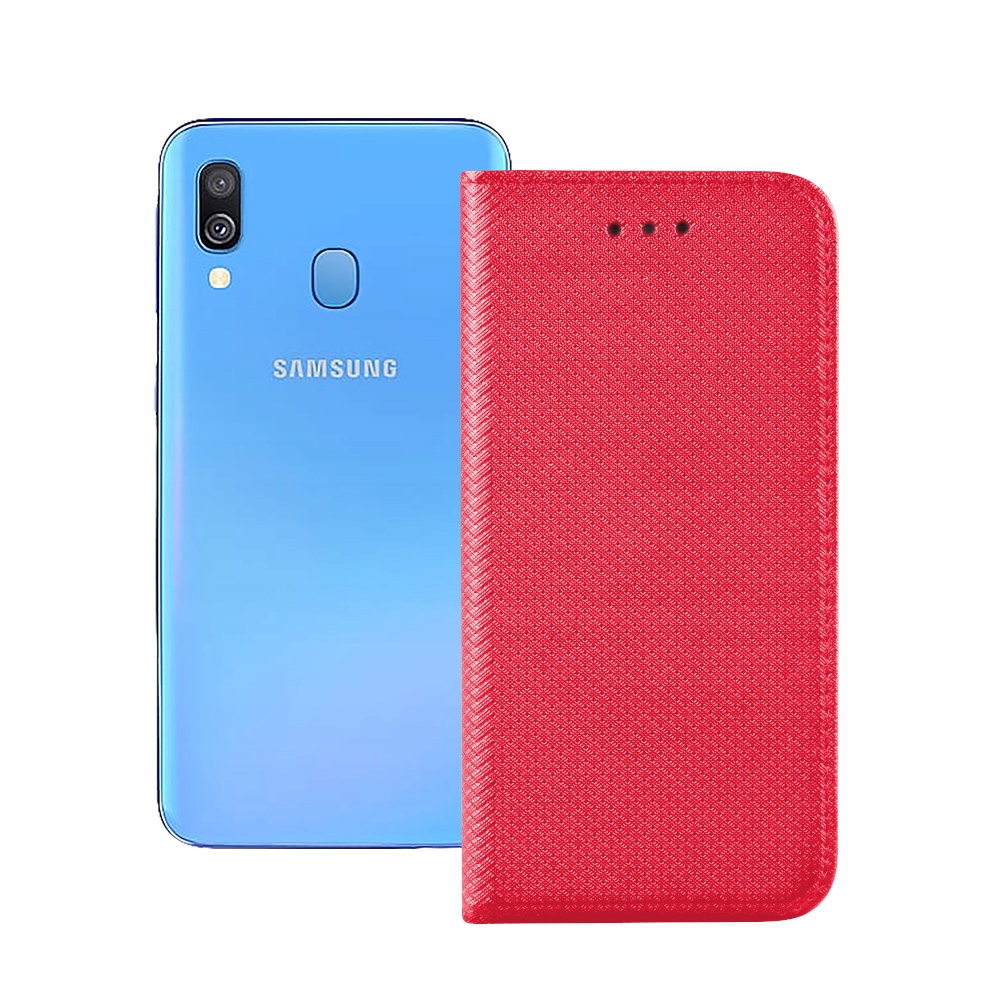 ETUI Z KLAPKĄ DO SAMSUNG GALAXY A40 CZERWONY+SZKŁO Kolor czerwony