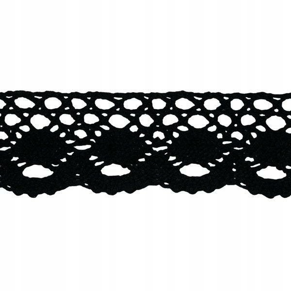 Krajka bavlněná 33mm/25mb černá C-136