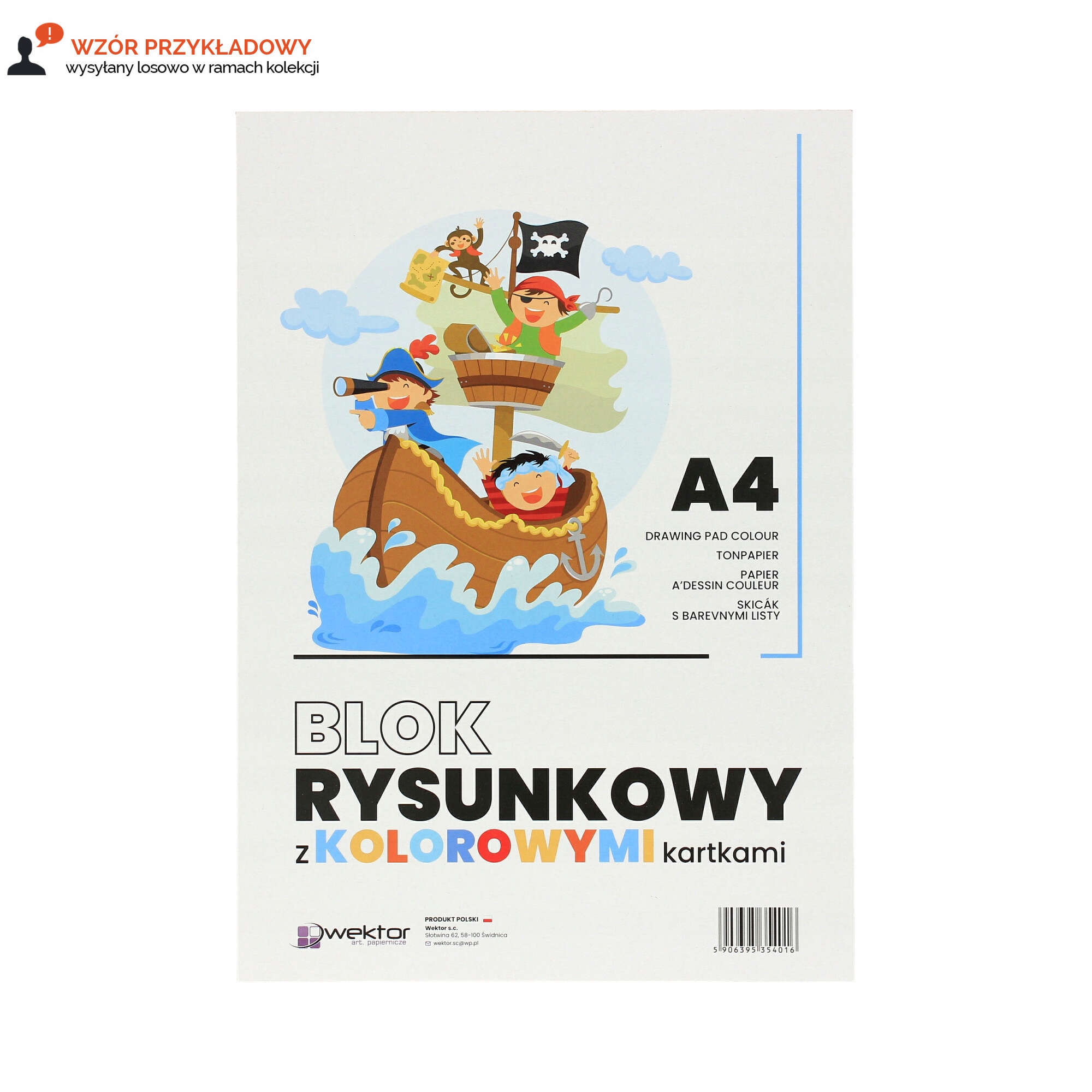 Blok rysunkowy A4 kolor 80g 16k do rysowania malowania szkicowania WEKTOR Płeć chłopcy dziewczynki