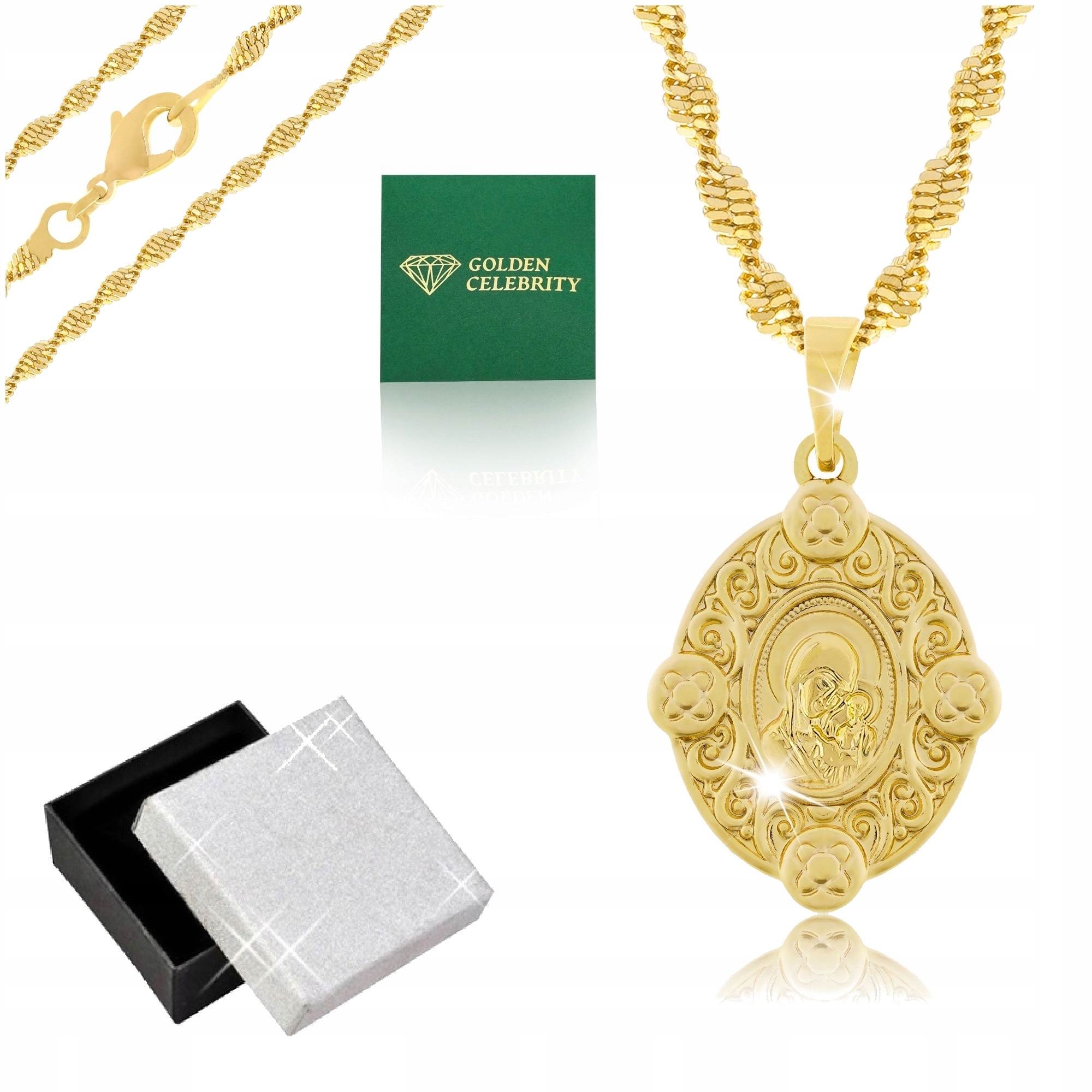 Zlatý Náhrdelník Přívěsek Medailon 18K Dárek