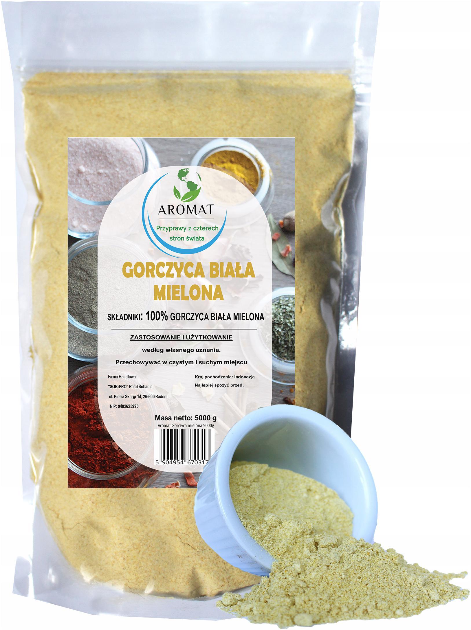 Levně Hořčice Bílá Mletá 5 Kg Kvalita Přírodní Čerstvě Mletá 5000 G